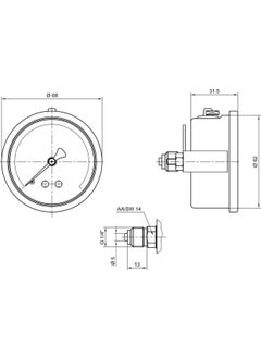 Pakkens 0-400 Bar 63 mm Rear Connection Panel Type Glycerin Manometer G 1/4 Inch  - Image 2