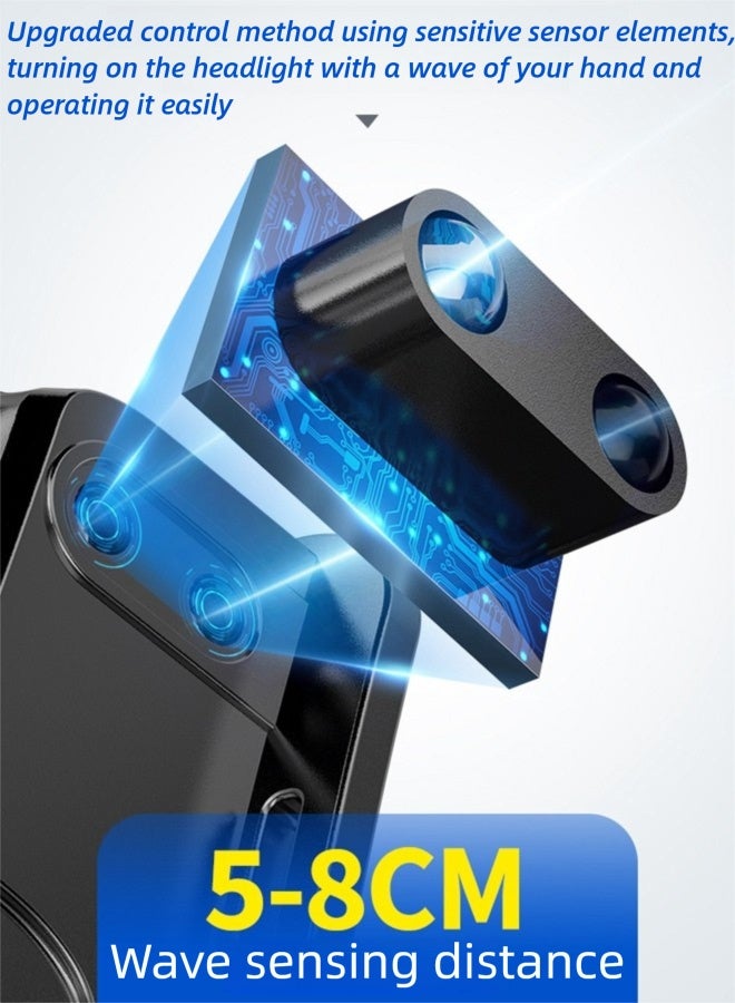 HOOPZOZA مصباح رأس HOOPZOZA الاستشعاري 900 لومن LED 3 أوضاع قابل لإعادة الشحن مقاوم للماء لمصباح الرأس للاستخدام في التخييم والمشي وصيد الأسماك والإنقاذ - Image 4