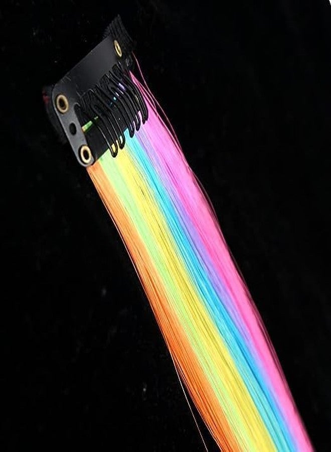 Fully Colourful Hair Extensions Hair Highlighter For Girls Hair Streaks For Cosplay Theme Party Use Kids 20 Gram Pack Of 1 Multicolor - Image 4
