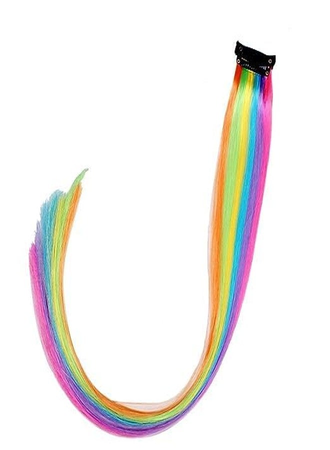 Fully Colourful Hair Extensions Hair Highlighter For Girls Hair Streaks For Cosplay Theme Party Use Kids 20 Gram Pack Of 1 Multicolor - Image 2