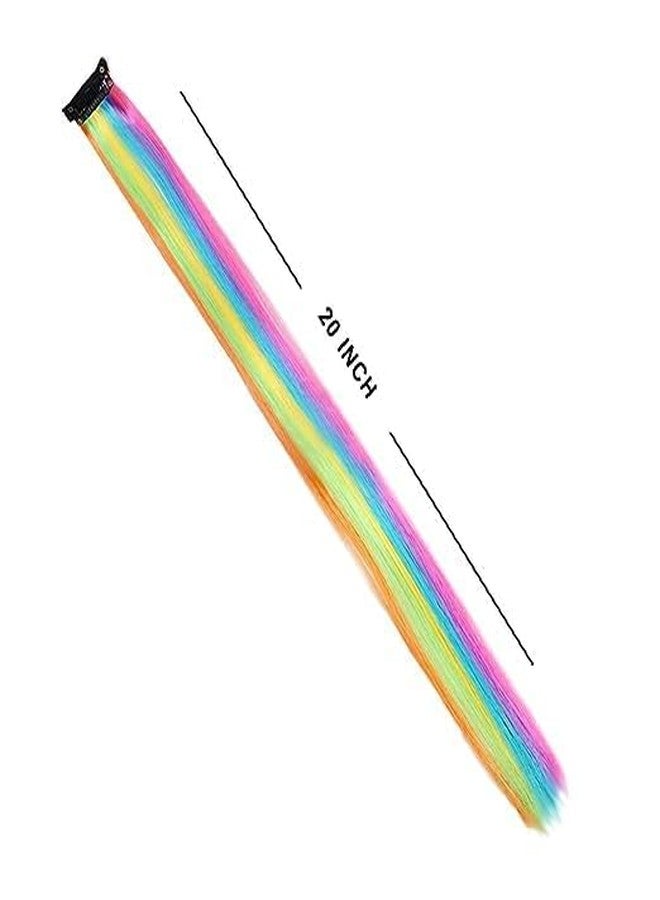 Fully Colourful Hair Extensions Hair Highlighter For Girls Hair Streaks For Cosplay Theme Party Use Kids 20 Gram Pack Of 1 Multicolor - Image 1