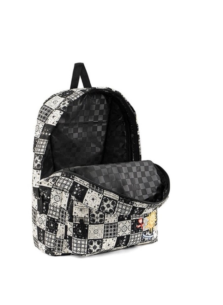 VANS 【School season】SKATEISTAN co-branded classic checkerboard printed school bag, colorful school bag, large capacity school bag, universal school bag, laptop school bag  - Image 4