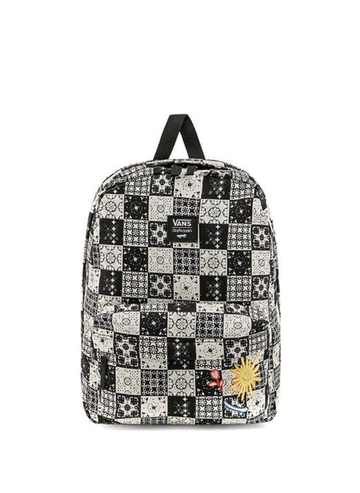 VANS 【School season】SKATEISTAN co-branded classic checkerboard printed school bag, colorful school bag, large capacity school bag, universal school bag, laptop school bag  - Image 1