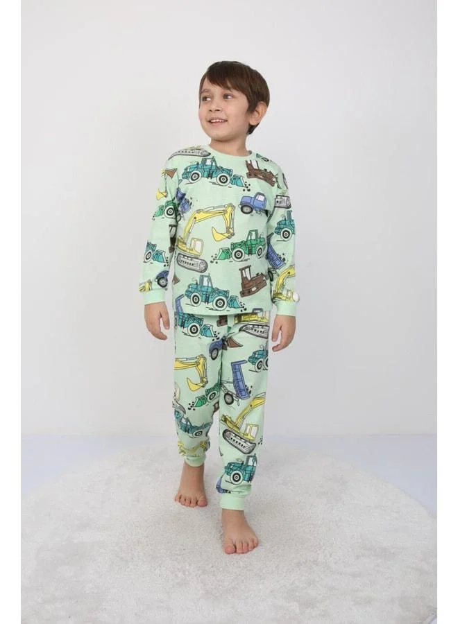 Zuzunga 2-Piece Paw Patrol and Excavator Print Boy's Pyjama Set.