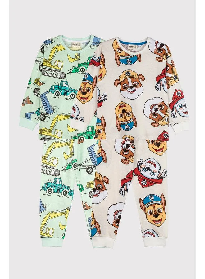 Zuzunga 2-Piece Paw Patrol and Excavator Print Boy's Pyjama Set.