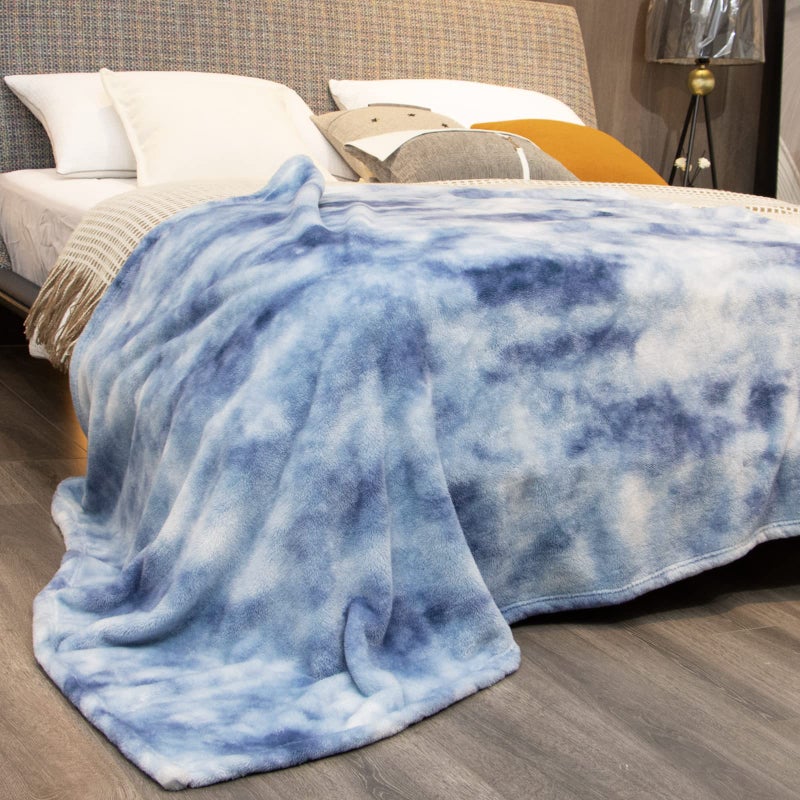 obinsm Fleece Throw Blanket Cozy Soft Lightweight Throw Blankets Warm Plush Haze Blue fall blankets and throws Couch Sofa Bed Camping Travel Picnic Outdoor Blanket Bedding Kid Baby Boys Girls Adults 50x70 in - Image 2