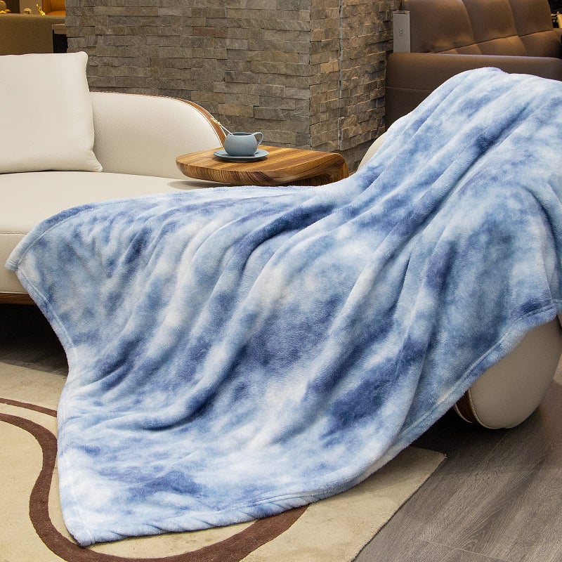 obinsm Fleece Throw Blanket Cozy Soft Lightweight Throw Blankets Warm Plush Haze Blue fall blankets and throws Couch Sofa Bed Camping Travel Picnic Outdoor Blanket Bedding Kid Baby Boys Girls Adults 50x70 in - Image 1
