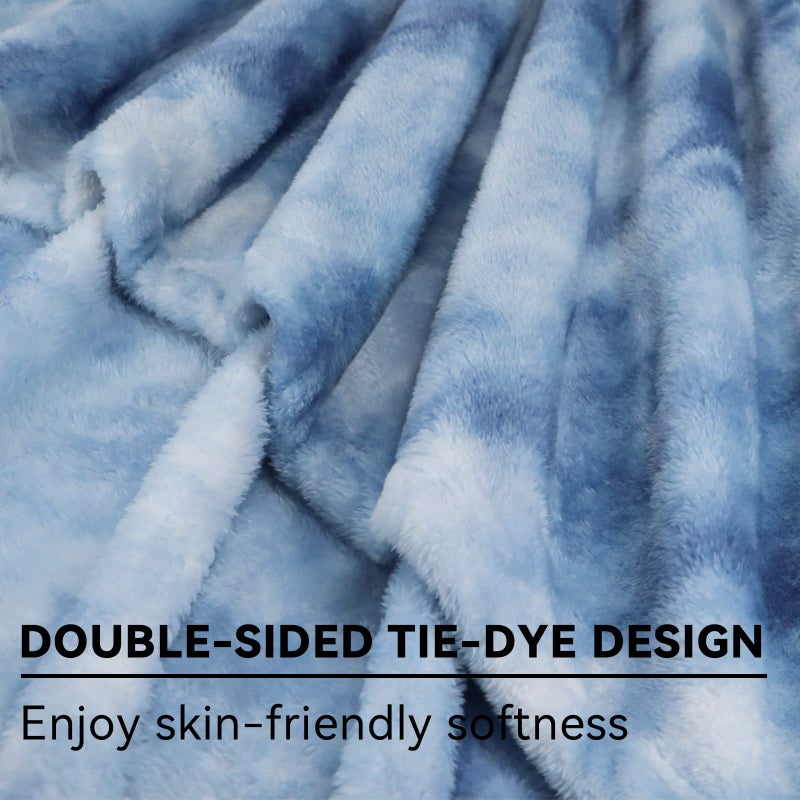 obinsm Fleece Throw Blanket Cozy Soft Lightweight Throw Blankets Warm Plush Haze Blue fall blankets and throws Couch Sofa Bed Camping Travel Picnic Outdoor Blanket Bedding Kid Baby Boys Girls Adults 50x70 in - Image 5