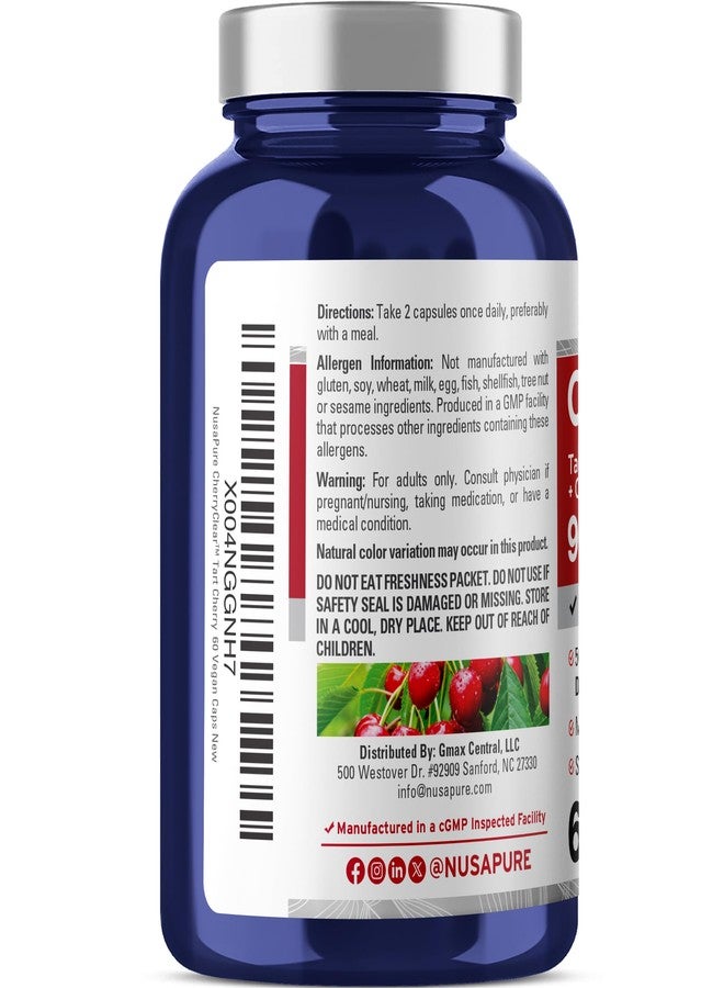 NusaPure CherryClear Tart, Non-GMO, Vegan, 900mg, 60 Capsules - 30 Servings - Image 3