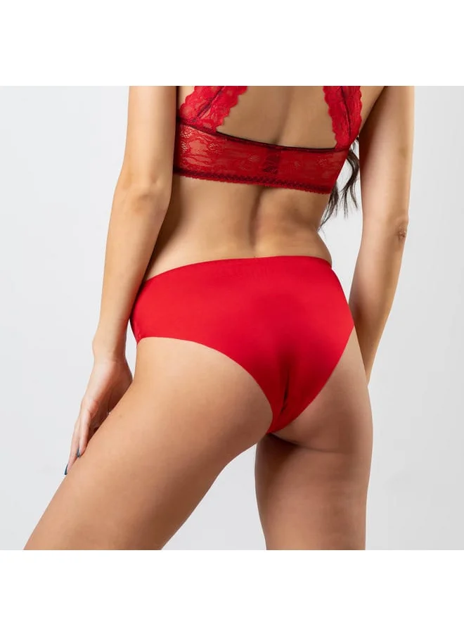 Aadaraya Set of 5 - Aadaraya Solid Bikini Briefs with Elasticated Waistband