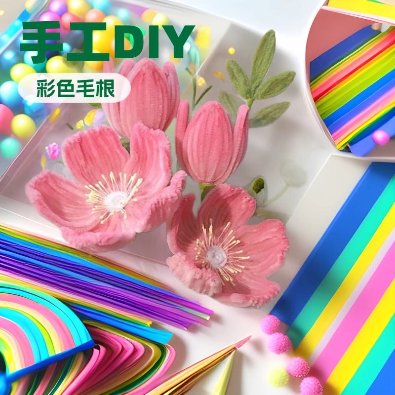 Colorful Diy Twist Stick Bouquet Weaving Sunflower Rose Flowers Homemade Handmade - Image 3