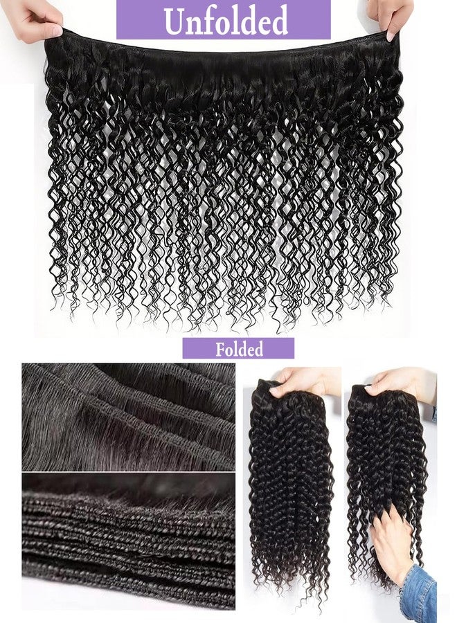 HighEr Human Hair Bundles Deep Wave Curly Bundle Human Hair Brazilian Virgin Hair 16 18 20 Inch 3 Bundles for Women 10A Grace Unprocessed Deep Curly Hair Bundle Weave Extensions Natural Black - Image 4