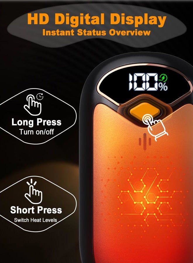 BEYYON Hand Warmers Rechargeable - Electric Hand Warmer Rechargeable 2 Pack, LED Digital Display, 4 Heat Levels Reusable, USB, Magnetic Portable Handwarmers for Golf/Camping/Hunting, Gift for Women, Men - Image 3