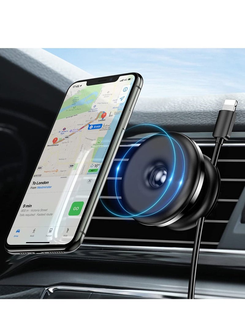 SYOSI Magnetic Phone Car Mount Holder 1 Pack  Car Air Vent Magnet Cell Phone Holder for Car Strong N52 Magnetic Car Phone Mount with 4 Pcs Metal Plate Compatible for iPhone 12 Pro 11 Samsung Google LG - Image 1