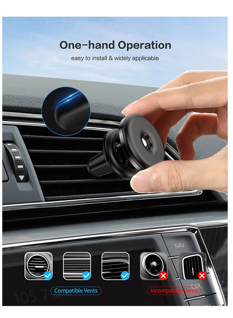 SYOSI Magnetic Phone Car Mount Holder 1 Pack  Car Air Vent Magnet Cell Phone Holder for Car Strong N52 Magnetic Car Phone Mount with 4 Pcs Metal Plate Compatible for iPhone 12 Pro 11 Samsung Google LG - Image 2