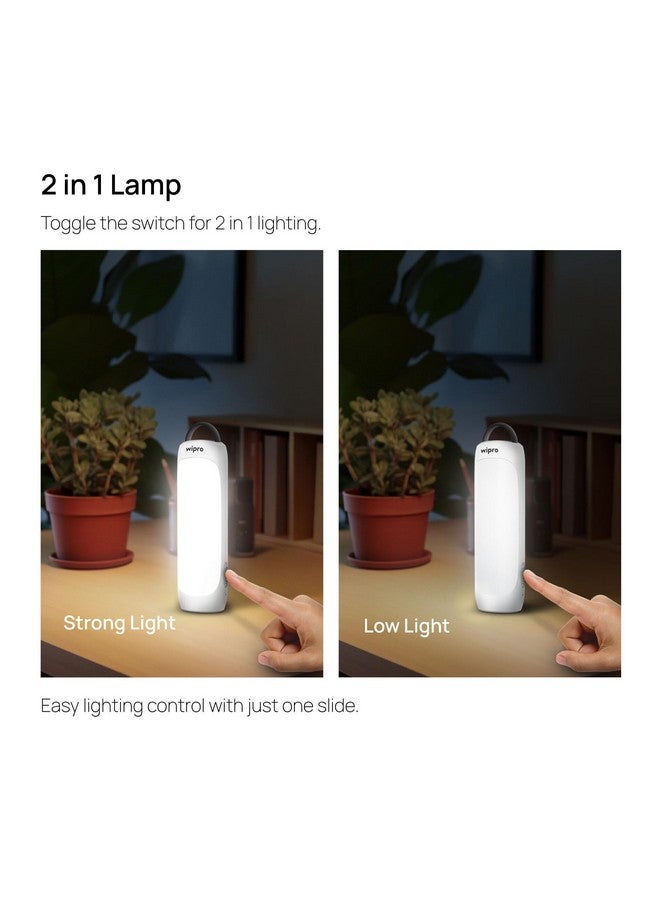 Wipro EL2 Rechargable Emergency Lantern with 2-in-1 Lighting Mode | Translucent Diffuser for Uniform Light | Compact Design | Robust & Sturdy Product Material | Pack of 1 - Image 2