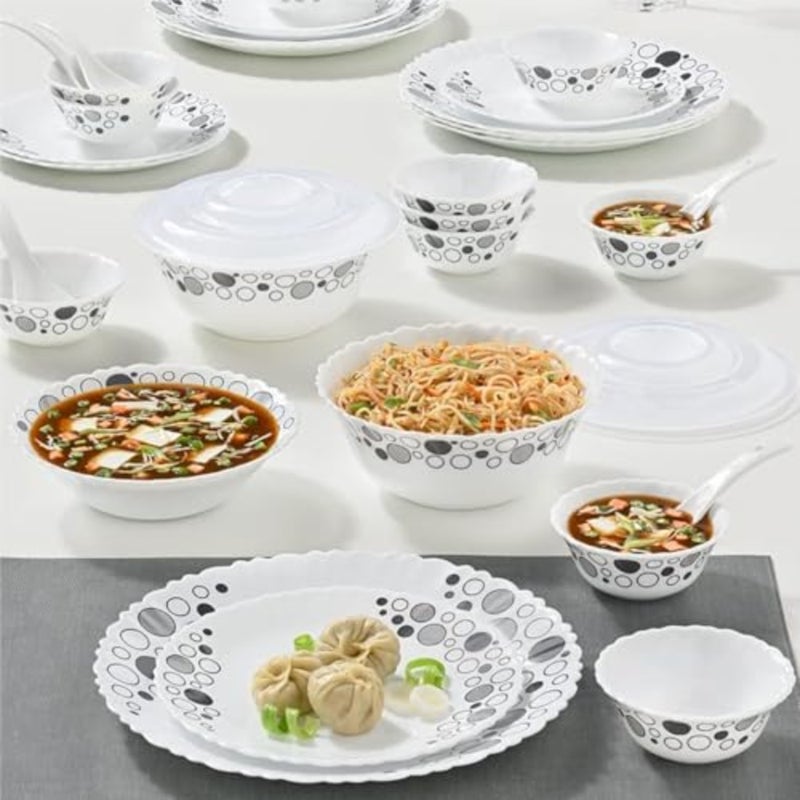 LARAH PLANO OPAL DINNER SET LUNA, 38DSPL01-SB, 38 قطعة مجموعة 6 × طبق عشاء، 6 × طبق جانبي، 6 × وعاء حساء، 6 × وعاء، 6 × كوب، 6 × صحن، 1 × وعاء تقديم، 1 × طبق بيضاوي - Image 5