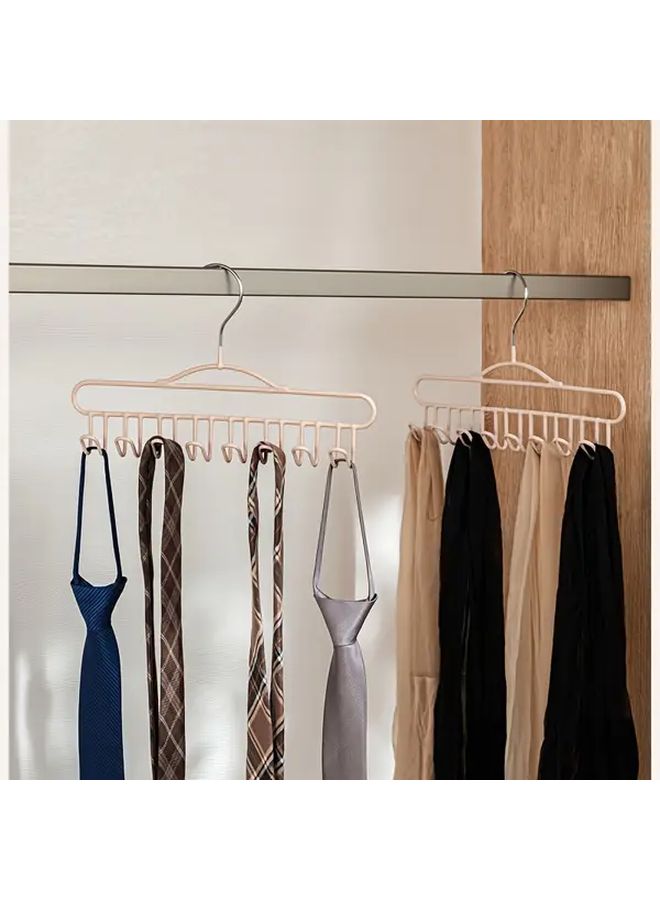 Gray 2Pcs Heavy Duty Metal 8 Hook Closet Hangers Space Saving Organizer - Image 3