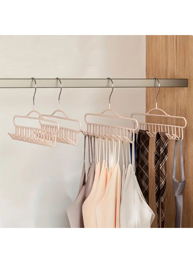 Gray 2Pcs Heavy Duty Metal 8 Hook Closet Hangers Space Saving Organizer - Image 1