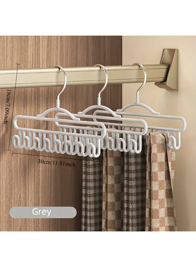 Gray 2Pcs Heavy Duty Metal 8 Hook Closet Hangers Space Saving Organizer - Image 2