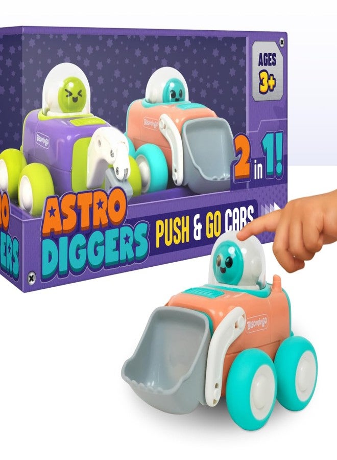 Bloomingo Astro Diggers Stellaris | 2 Space Construction Vehicles | Press & Go Action, Moving Toys | Ages 3+ | Space Themed Toys | Collect All 4 Space Rovers - Image 1