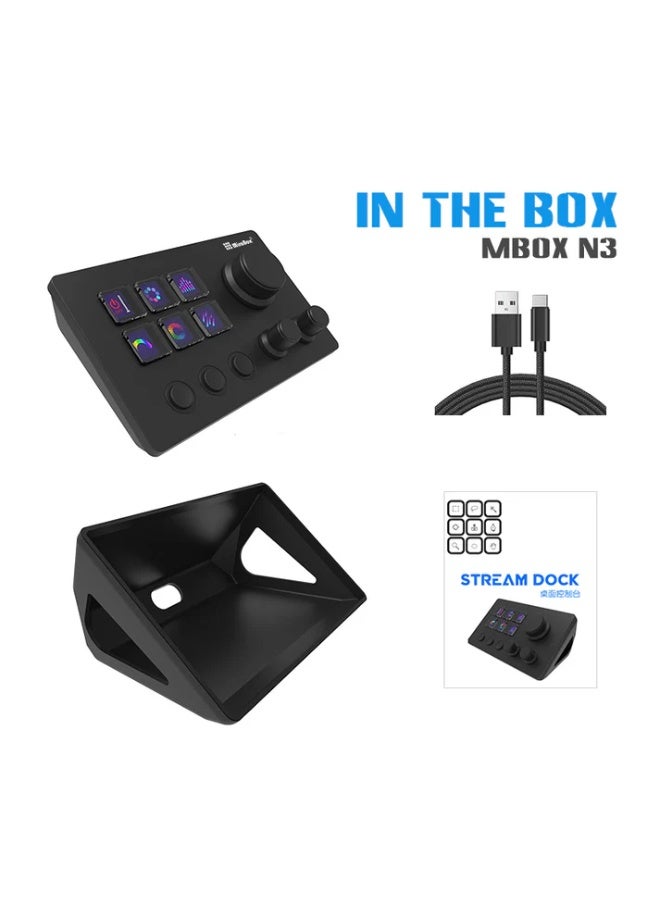 MiraBox N3 Stream Controller Deck V3, 6 Customizable LCD Keys, 3 Rotary Dials, 3 Tactile Buttons, Programmable Macro Control Pad for Live Streaming, Gaming, Audio Mixing, Content Creation, OBS, Twitch, YouTube, Windows & Mac - Image 2