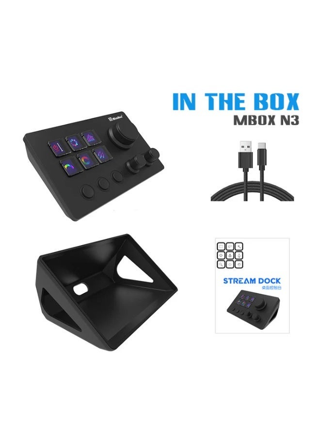 MiraBox N3 Stream Controller Deck V3, 6 Customizable LCD Keys, 3 Rotary Dials, 3 Tactile Buttons, Programmable Macro Control Pad for Live Streaming, Gaming, Audio Mixing, Content Creation, OBS, Twitch, YouTube, Windows & Mac - Image 3