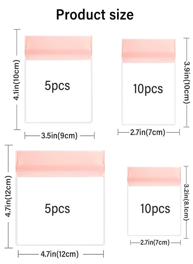 LETGO 30 Pcs Travel Jewelry Bags, Clear Jewelry Pouches Bags, Anti Tarnish Jewelry Bag Jewelry Storage Bags for Earrings Rings Necklaces Bracelets for Gift Women Girls (Pink Clear, 4 Mixed Sizes) - Image 3