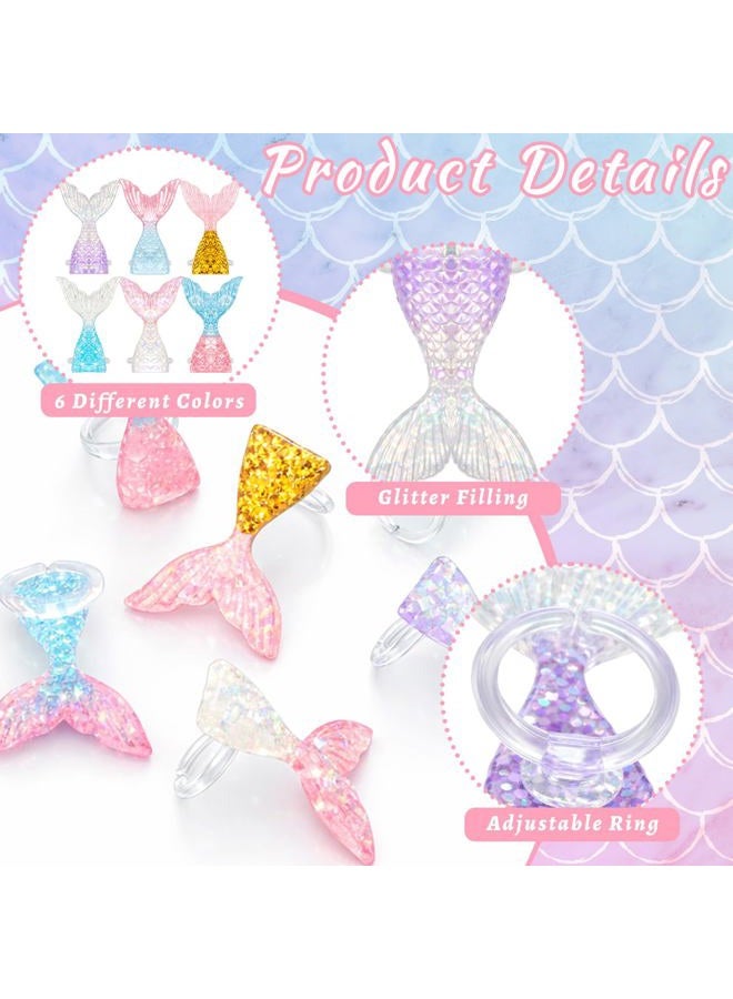 Kenning 48 Pcs Resin Mermaid Tails Cupcake Ring Toppers Under the Sea Cupcake Topper for Mermaid Theme Birthday Party Cake Decorations Baby Shower Weeding Anniversary Sea Party Supplies - Image 3