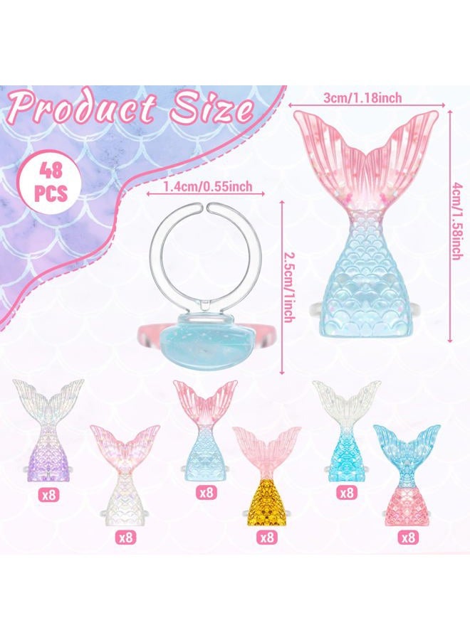 Kenning 48 Pcs Resin Mermaid Tails Cupcake Ring Toppers Under the Sea Cupcake Topper for Mermaid Theme Birthday Party Cake Decorations Baby Shower Weeding Anniversary Sea Party Supplies - Image 2