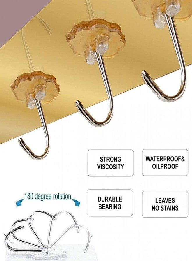 LINEAR Golden Wall Hook for Hanging | Adhesive Wall Hook Rack | Kitchen Organizer Hooks for Wall | Door Hooks Rail for Hanging Keys,Clothes,Towel, No-Drill Installation, 6 Hooks - Image 4