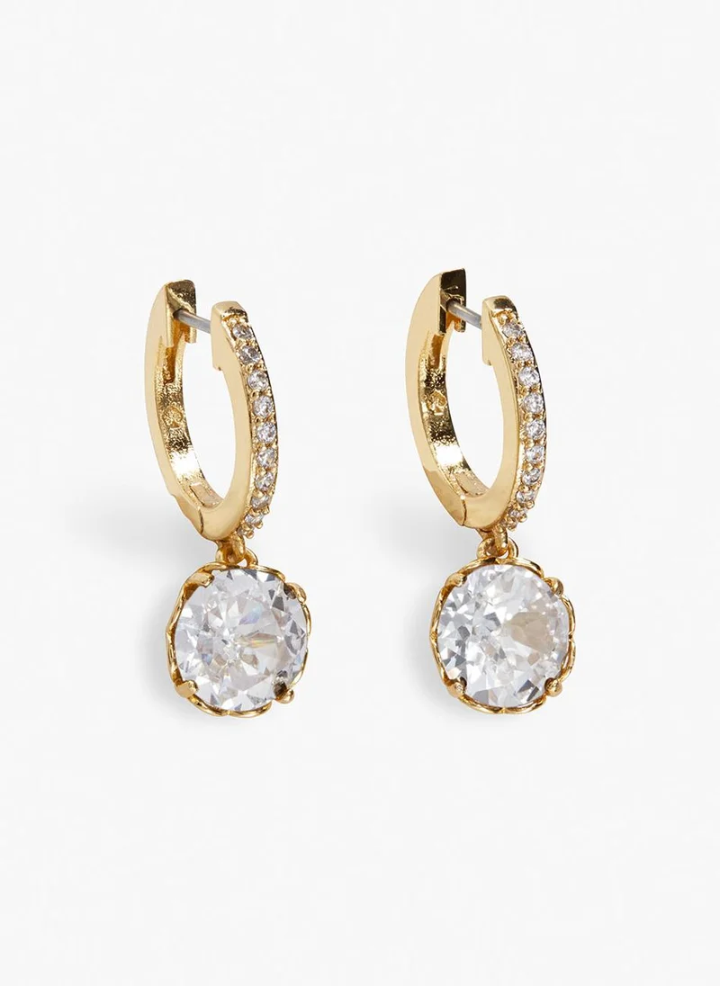 Kate Spade WBRUH400 921Pavé Crystal Huggie Earrings – Gold