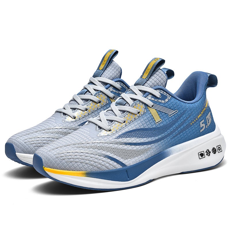 Professional Marathon Racing Running Shoes Soft Sole Running Shoes sneaker Shock Absorption Mens Shoes Special Shoes for Sports Track and Field Training gray blue 