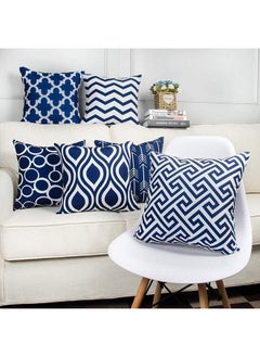 XiuWoo Pack of 6 Throw Pillow Covers for Couch Modern Decorative Geometric Patterns 45x45CM  - Image 5