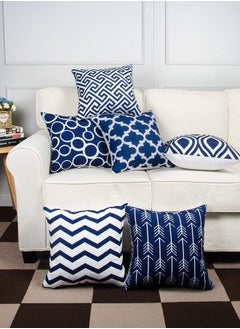 XiuWoo Pack of 6 Throw Pillow Covers for Couch Modern Decorative Geometric Patterns 45x45CM  - Image 1