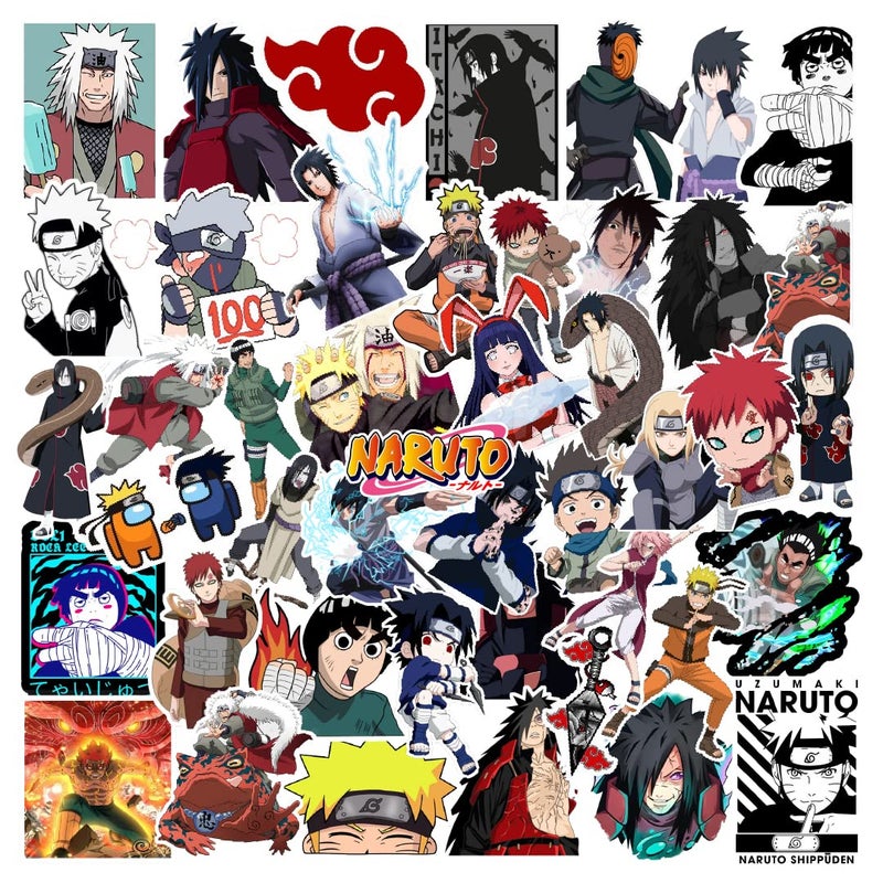 CodersParadise Pack of 56 Naru Anime Aesthetic Vinyl Self-Adhesive Stickers for Laptop, Journal, Bike Helmet, Diary, Guitar, Mobile Case - Waterproof Residue Free Sticker, 5.1 x 7.6 x 5.1 cms - Image 1