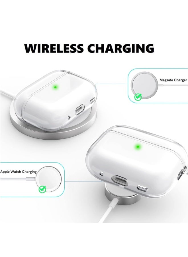 for AirPods Pro 3 Case  Soft TPU Cover, with Carabiner Lanyard Cleaning Kit, Transparent - Image 2
