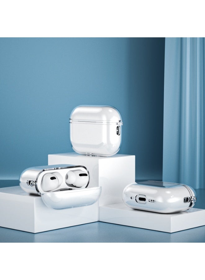 for AirPods Pro 3 Case  Soft TPU Cover, with Carabiner Lanyard Cleaning Kit, Transparent - Image 5