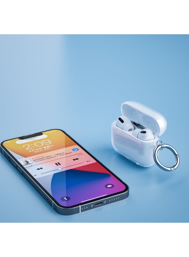 for AirPods Pro 3 Case  Soft TPU Cover, with Carabiner Lanyard Cleaning Kit, Transparent - Image 4