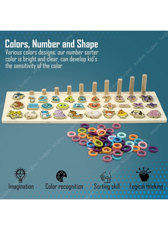 بيبي ألعاب ألغاز مطابقة حيوانات الأبراج الخشبية من بايبي، ألغاز مكعبات الأشكال والأرقام للأطفال | ألعاب مونتيسوري للأطفال | ألعاب ألغاز تعليمية للأطفال من سن 3 سنوات فما فوق، أولاد وبنات - Image 4