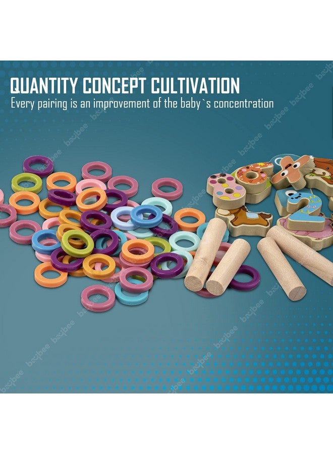 بيبي ألعاب ألغاز مطابقة حيوانات الأبراج الخشبية من بايبي، ألغاز مكعبات الأشكال والأرقام للأطفال | ألعاب مونتيسوري للأطفال | ألعاب ألغاز تعليمية للأطفال من سن 3 سنوات فما فوق، أولاد وبنات - Image 3