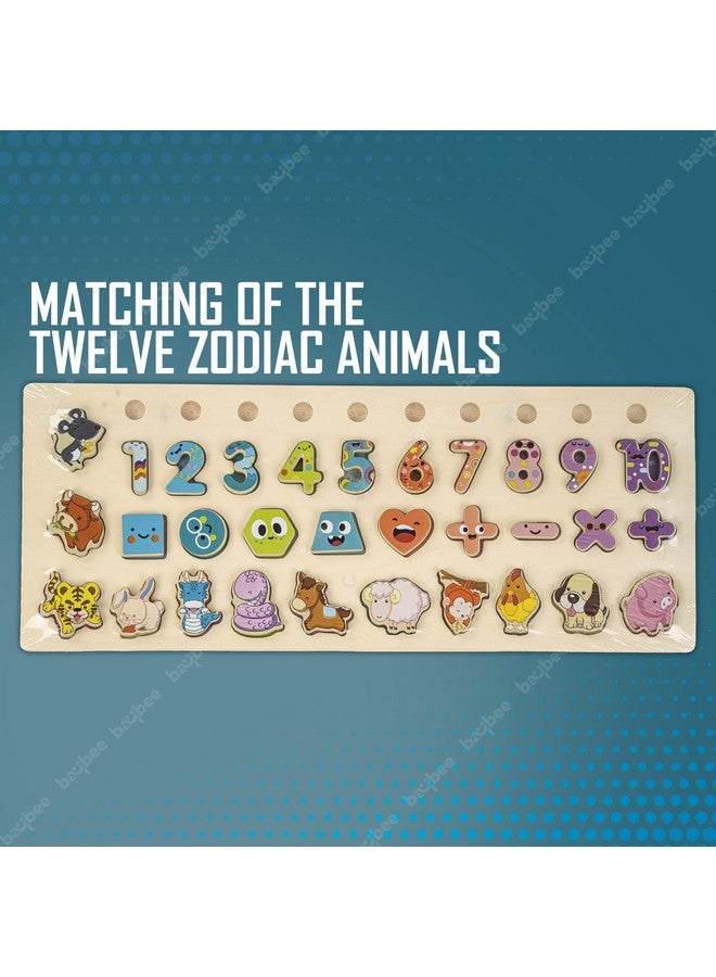 بيبي ألعاب ألغاز مطابقة حيوانات الأبراج الخشبية من بايبي، ألغاز مكعبات الأشكال والأرقام للأطفال | ألعاب مونتيسوري للأطفال | ألعاب ألغاز تعليمية للأطفال من سن 3 سنوات فما فوق، أولاد وبنات - Image 2