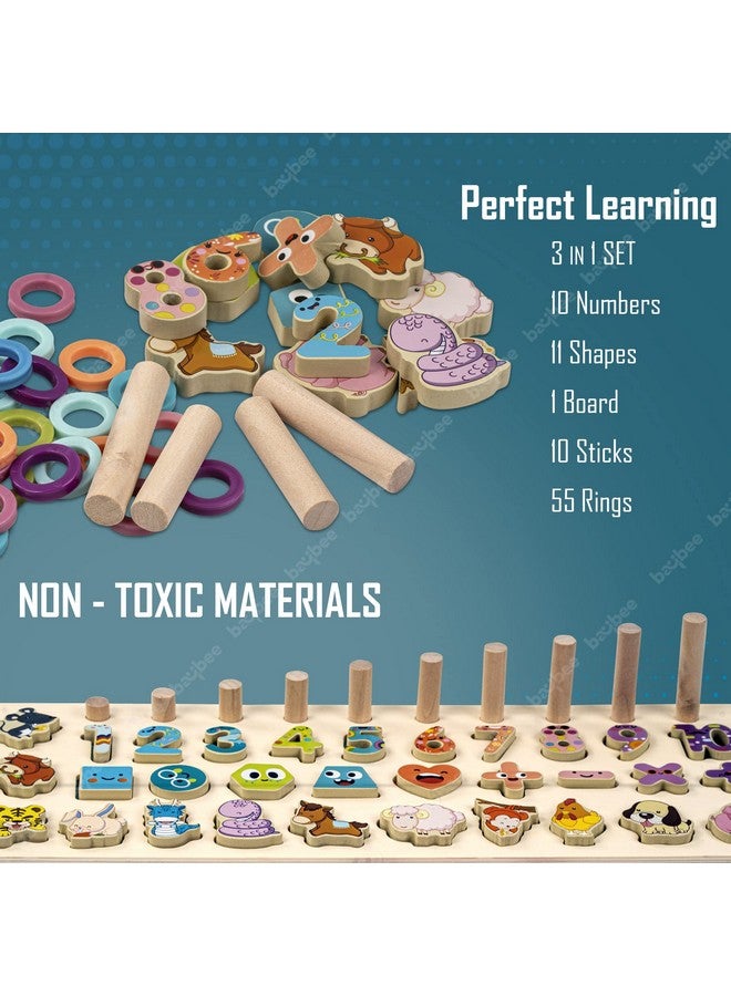 بيبي ألعاب ألغاز مطابقة حيوانات الأبراج الخشبية من بايبي، ألغاز مكعبات الأشكال والأرقام للأطفال | ألعاب مونتيسوري للأطفال | ألعاب ألغاز تعليمية للأطفال من سن 3 سنوات فما فوق، أولاد وبنات - Image 5