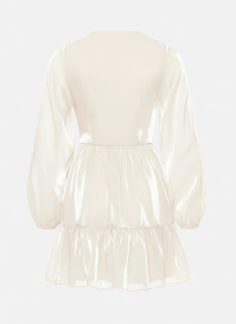 Lichi  Light ruffled chiffon mini dress for Women | Best Price UAE