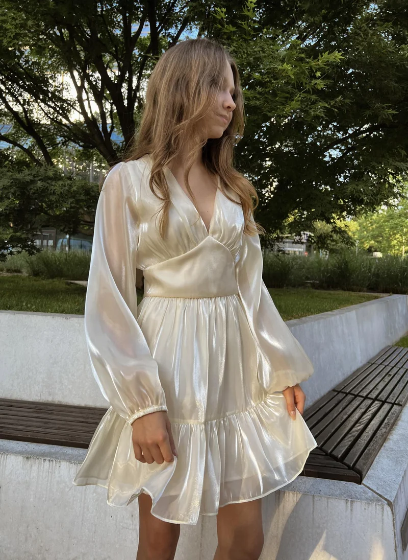 Lichi  Light ruffled chiffon mini dress for Women | Best Price UAE