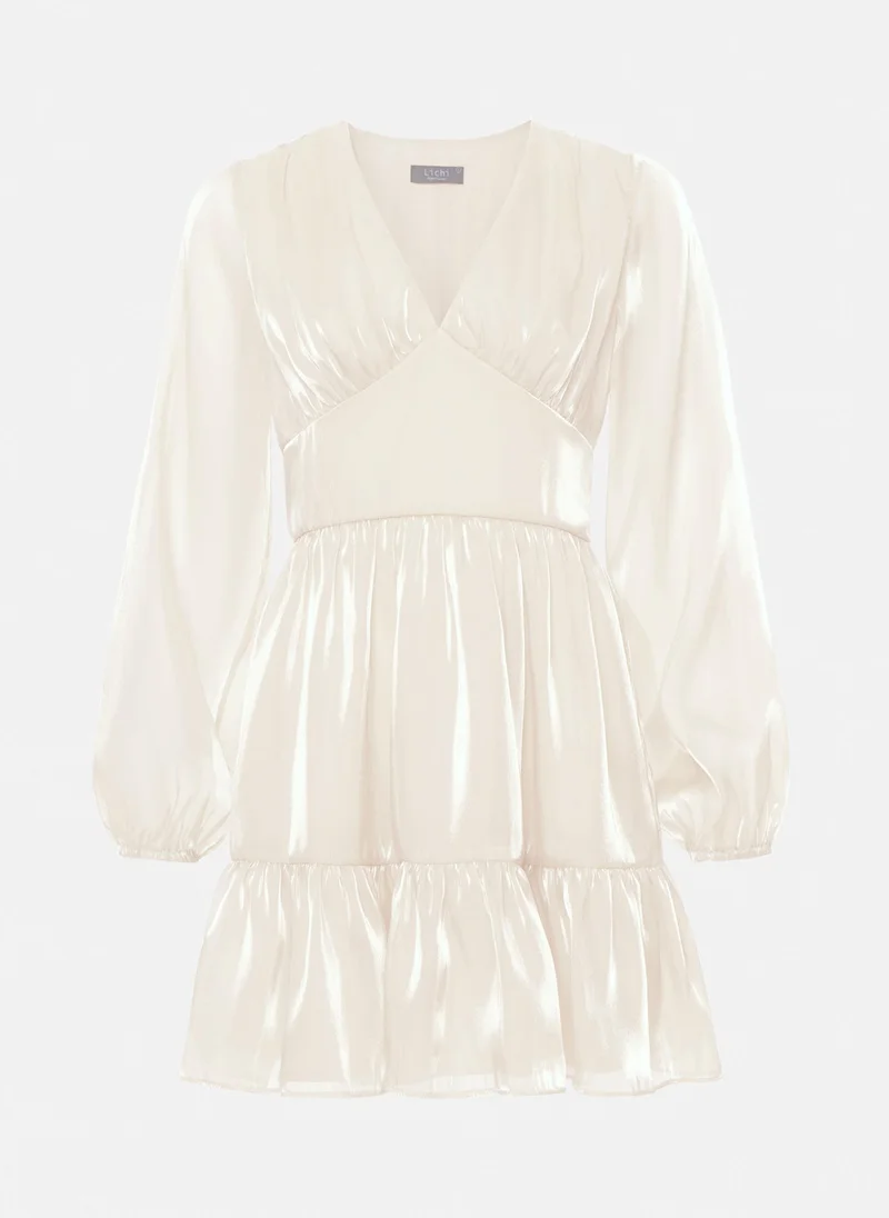 Lichi Light ruffled chiffon mini dress