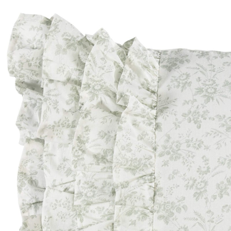 Laura Ashley Home - Throw Pillow with Envelope Closure, Elegant Home Decor for Bed or Sofa (Harper Pale Green, 14" x 20") - Image 2