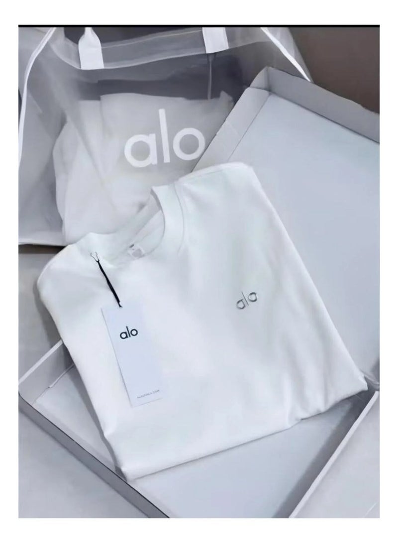 Alo Yoga Loose T-shirt-Round Neck Short Sleeve-Summer Short Sleeve - Image 1