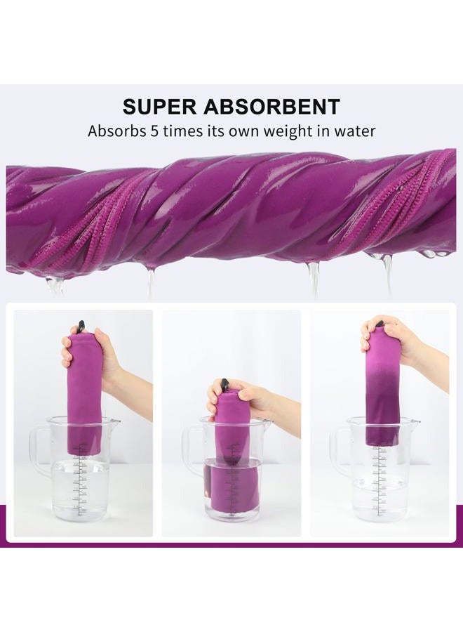 Rainleaf Microfiber Towel, 30 X 60 Inches. Purple - Image 4