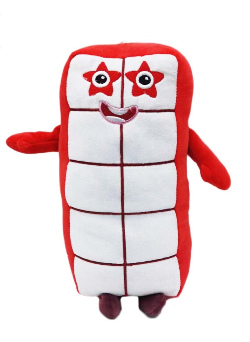 Numberblocks Cartoon Number Plush Doll Toys Educational Stuffed Movie Anime Figure, No.10 white red  - Image 2
